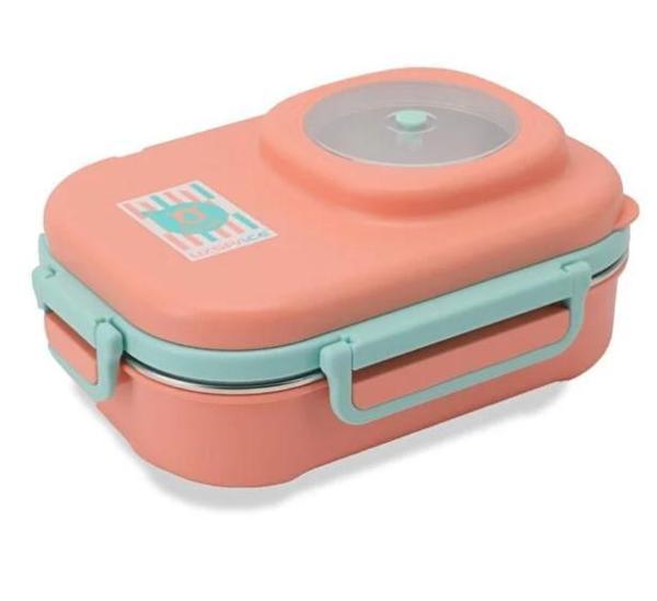 Vagonlife 8021 600ml 3 Bölmeli Mercan Çelik Saklama Kabı - Image 1