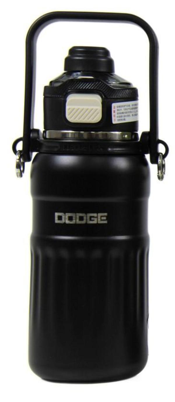 Dodge DB-24546 Çift Kullanım Pipetli/Rahat İçim Siyah 800ml Askılı Çelik Matara - Image 1