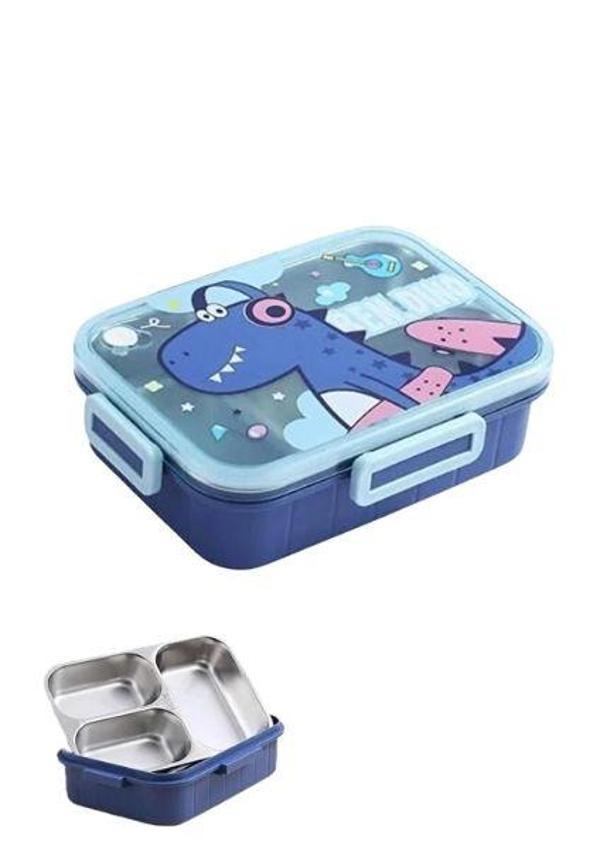 Vagonlife BL50555-1 750ml 3 Bölmeli Mavi Çelik Saklama Kabı - Image 1