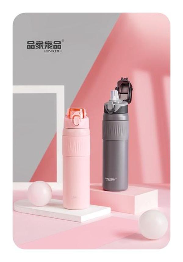 Pınkah PJ-3639 700ml Gri Çelik Matara - Image 1