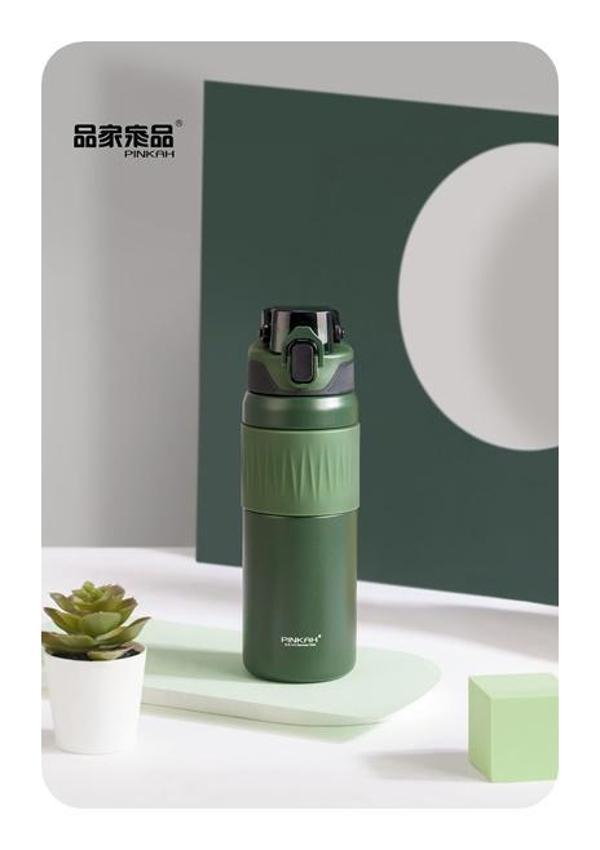 Pınkah PJ-3639 700ml Yeşil Çelik Matara - Image 1