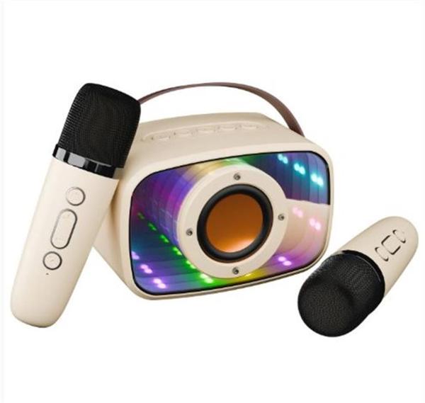 Mikado MD-57BT Endless 5W Bej TF + USB + AUX + BT Destekli 2 Wireless Karaoke Mikrofon 1200mAh - Image 1