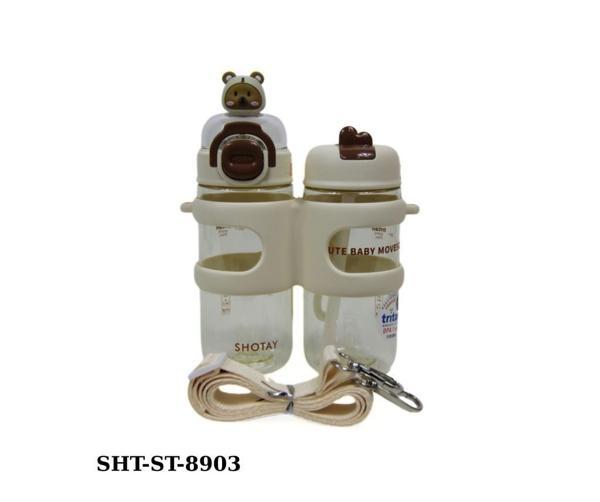 Shotay ST-8903 330ml+450ml Çift Kullanım Pipetli Beyaz Matara - Image 1