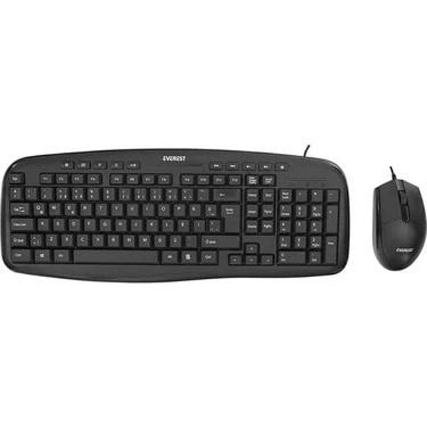 Everest UN-795 Siyah Usb Q Multimedia Klavye + Mouse Set - Image 1