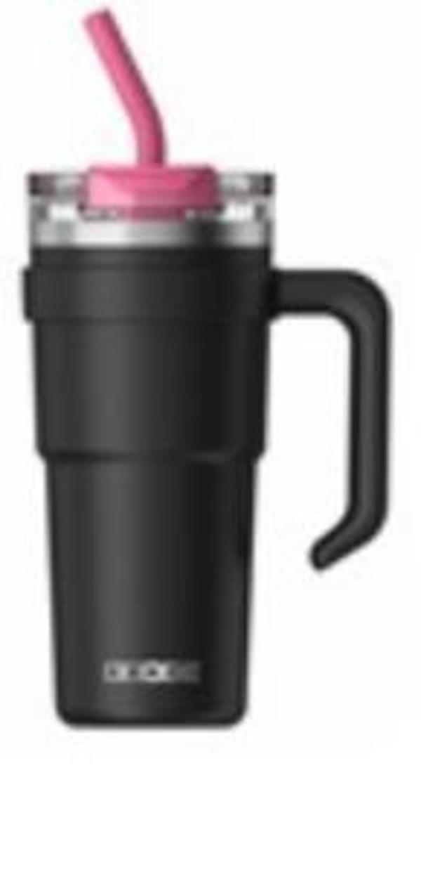 Dodge DB-23689 Çift Kullanım Pipetli/Rahat İçim Siyah 750ml Çelik Termos - Image 1