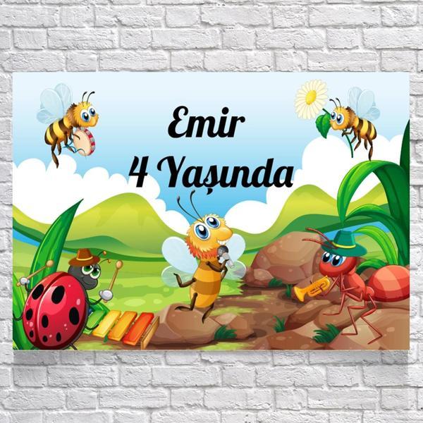 Karınca ve Ağustos Böceği Temalı Doğum Günü Afişi 50X70 cm - Image 1