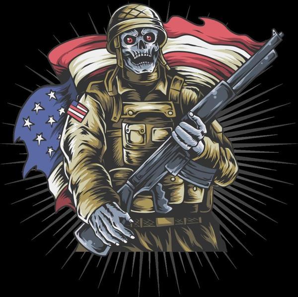 Amerikalı 10x10 cm Renkli Sticker - Image 1