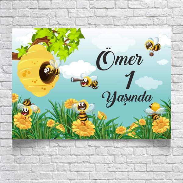 Arı Temalı Doğum Günü Afişi 50X70 cm - Image 1