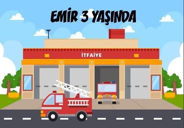 İtfaiye Temalı Doğıum Günü Afişi 35X50 cm - Image 1