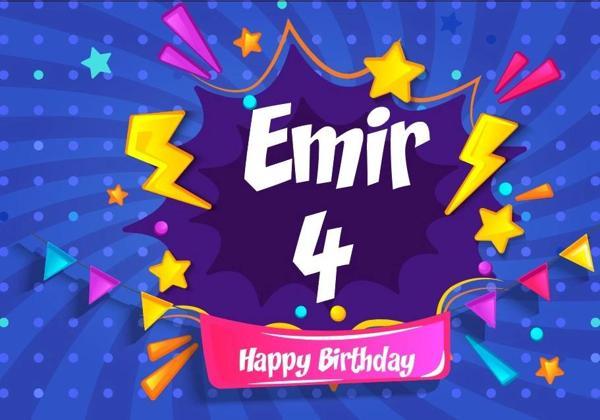 Mavi Yıldız Desenli Doğum Günü Afişi 35X50 cm - Image 1