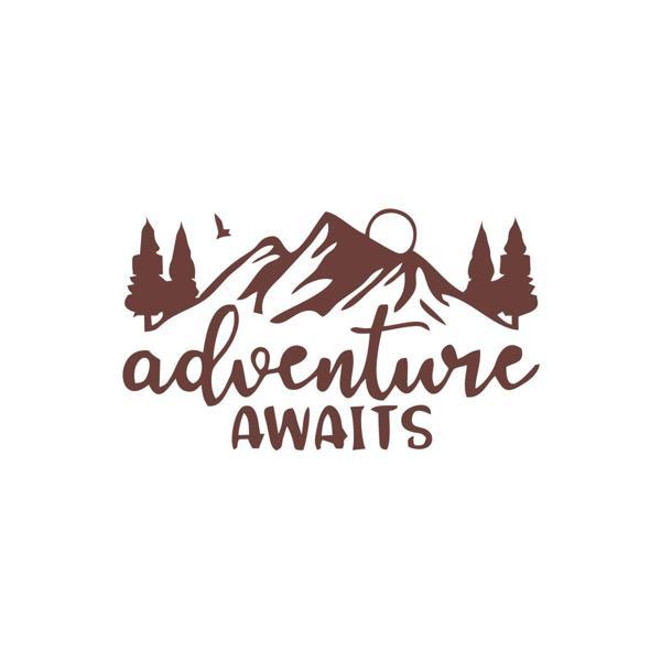 Adventure Awaits Sticker 17x17 Cm Kahverengi - Image 1