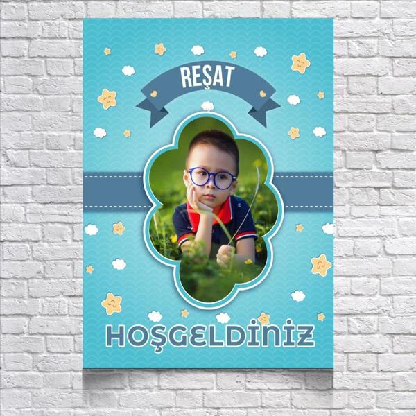 Mavi Temalı Doğum Günü Karşılama Afişi 50X70 cm - Image 1