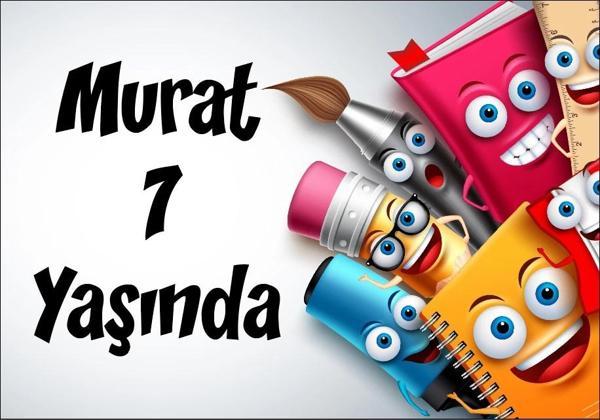 Okul Araç Gereçleri Temalı Doğum Günü Afişi 35X50 cm - Image 1