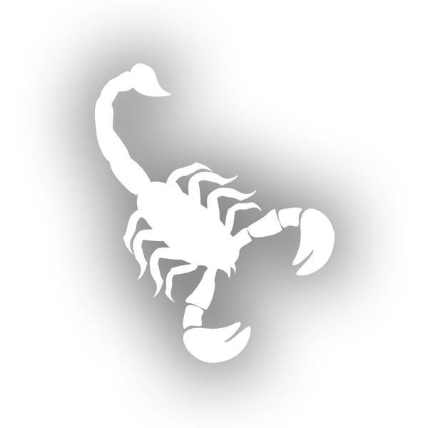 Akrep Araba Sticker 17x17 Cm Beyaz - Image 1