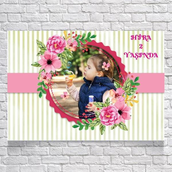 Çiçekli Doğum Günü Afişi 50X70 cm - Image 1