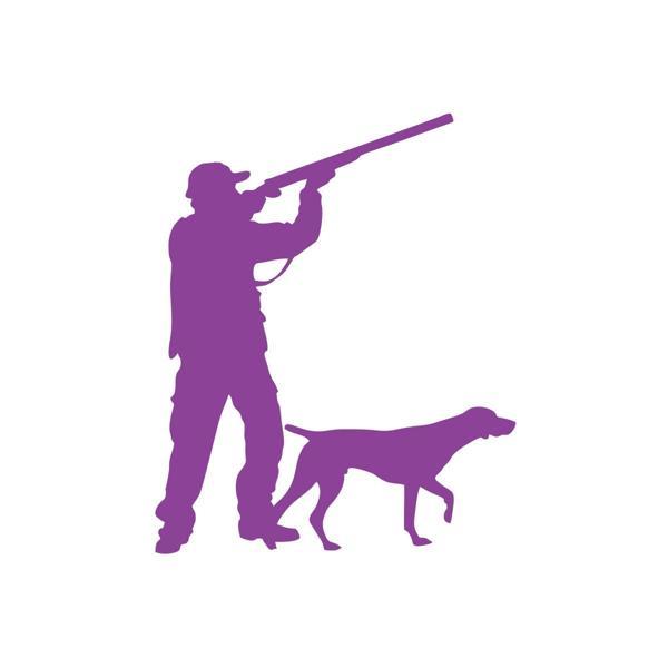 Avcı ve Av köpeği Sticker 17x17 Cm Mor - Image 1
