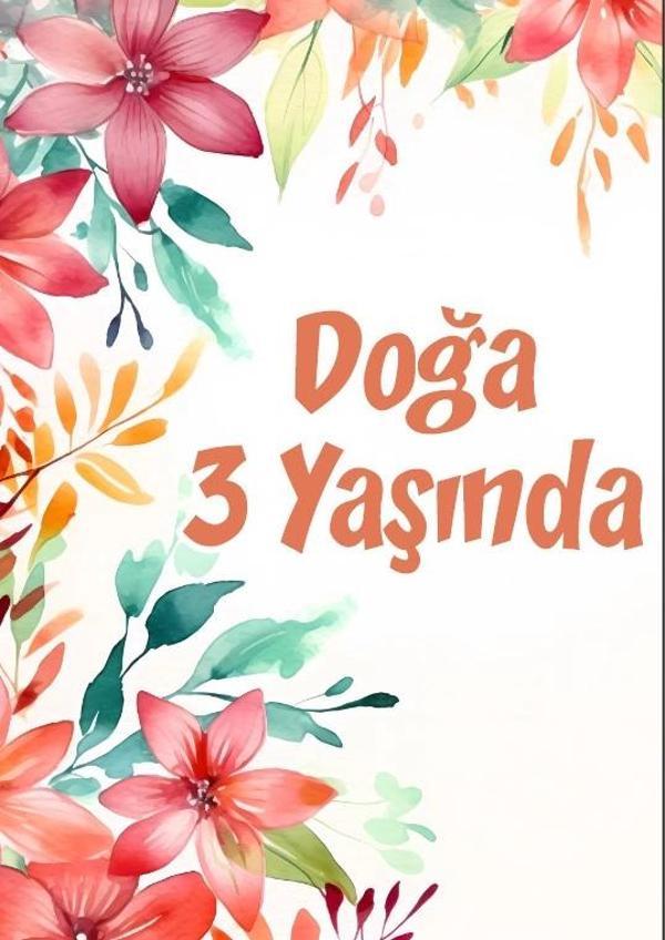 Çiçekler Temalı Doğum Günü Afişi -4 50X70 cm - Image 1