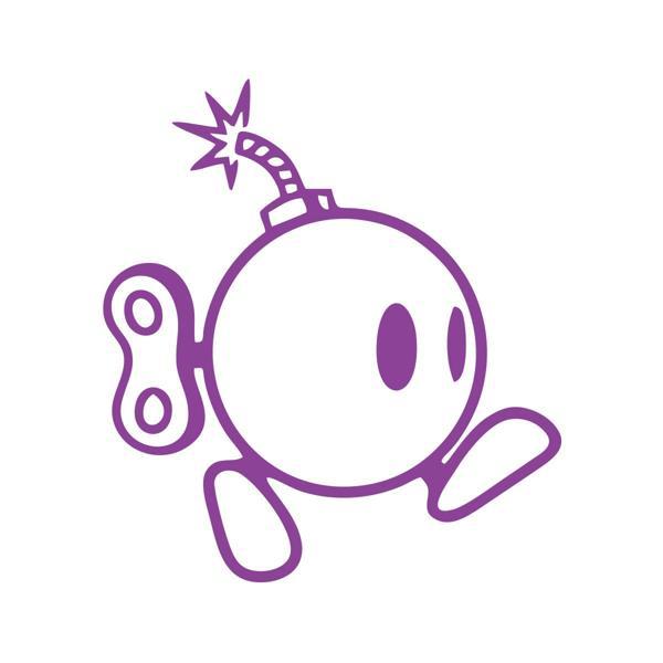 Ayaklı Bomba Sticker 17x17 Cm Mor - Image 1