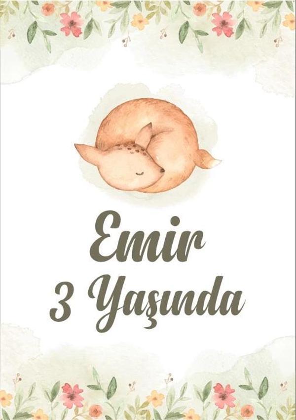 Uyuyan Tilki Temalı Doğum Günü Afişi 35X50 cm - Image 1