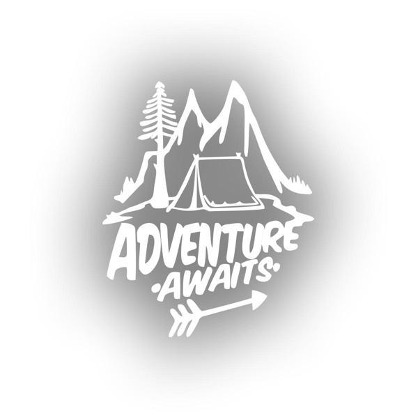 Adventure Awaits Sticker 17x17 Cm Beyaz - Image 1