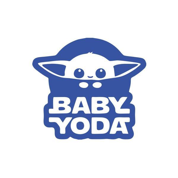 Baby Yoda Araba Stickeri 17x17 Cm Mavi - Image 1