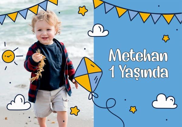 Uçurtma Temalı Doğum Günü Afişi 50X70 cm - Image 1