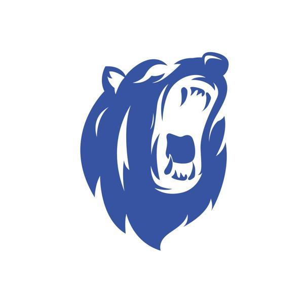 Ayı Kafası Sticker 17x17 Cm Mavi - Image 1