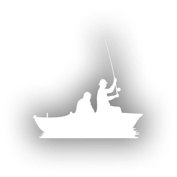 Balıkçı Sticker Balıkçı Sticker 17x17 Cm Beyaz - Image 1