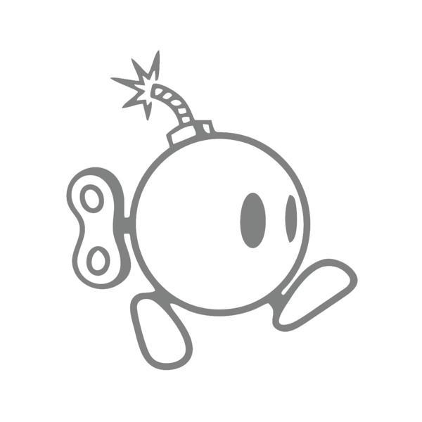 Ayaklı Bomba Sticker 17x17 Cm Gri - Image 1