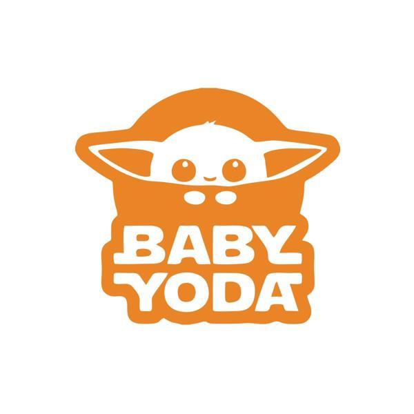 Baby Yoda Araba Stickeri 17x17 Cm Turuncu - Image 1