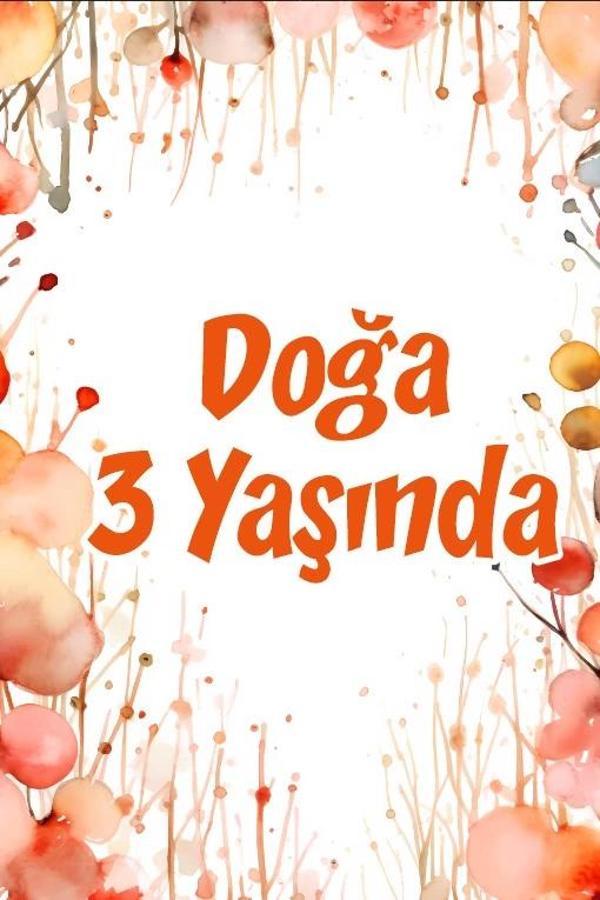 Pembe Çiçekler Doğum Günü Afişi 50X70 cm - Image 1