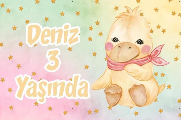 Sevimli Civciv Temalı Doğum Günü Afişi 50X70 cm - Image 1