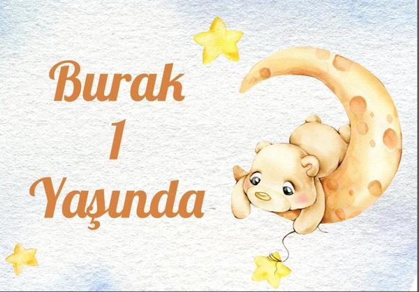 Ay Temalı Doğum Günü Afişi 50X70 cm - Image 1