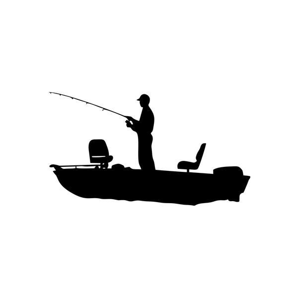 Balıkçı Sticker Balıkçı Sticker 17x17 Cm Siyah - Image 1