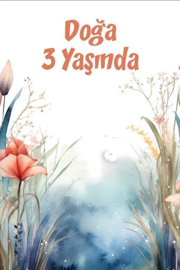 Çiçekler Temalı Doğum Günü Afişi -5 50X70 cm - Image 1