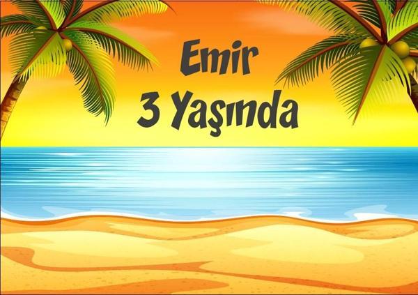 Ada ve Deniz Temalı Doğum Günü Afişi 50X70 cm - Image 1