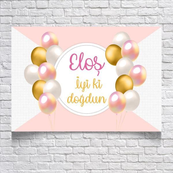 Balon Temalı Doğum Günü Afişi 50X70 cm - Image 1