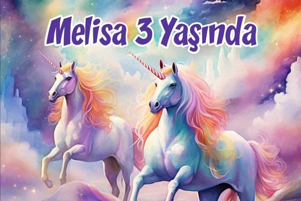 Büyük Unicornlar Temalı Doğum Günü Afişi -3 50X70 cm - Image 1