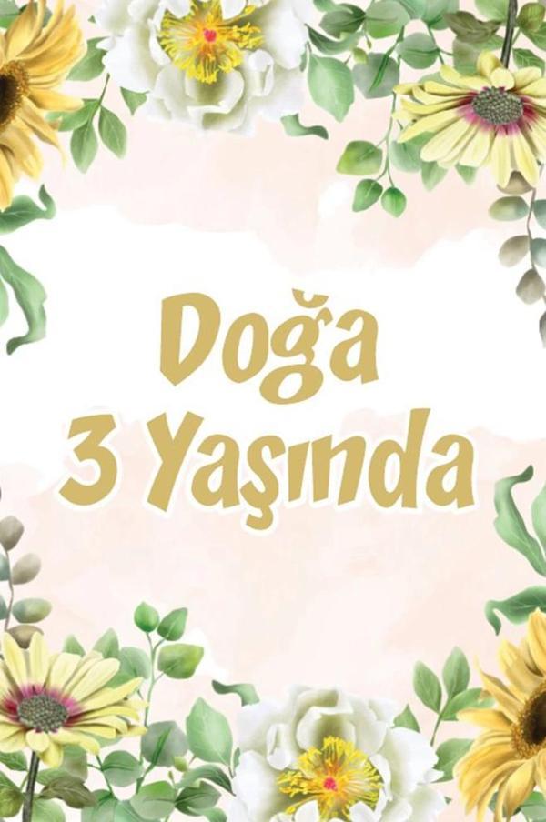 Sarı Çiçekler Temalı Doğum Günü Afişi 50X70 cm - Image 1