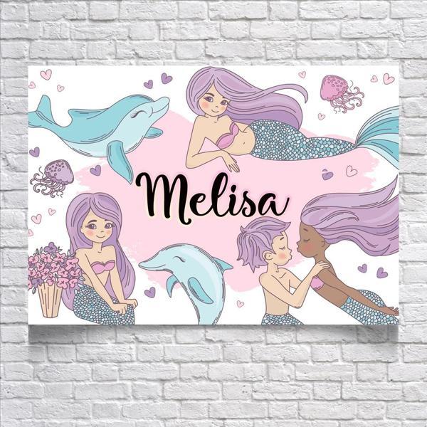 Denizkızı Temalı Doğum Günü Afişi 70X100 cm - Image 1