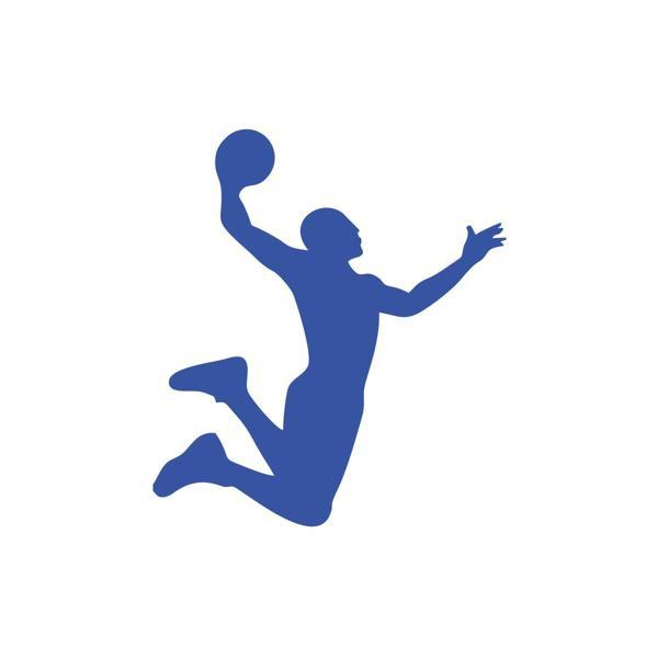 Basketbol Silüet Araba Sticker 17x17 Cm Mavi - Image 1