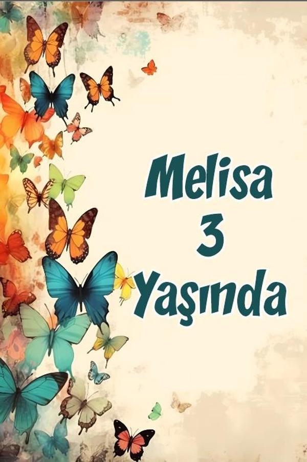 Renkli Kelebekler Temalı Doğum Günü Afişi -5 50X70 cm - Image 1