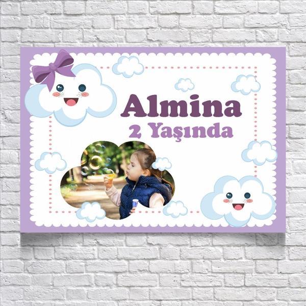 Bulutlar Temalı Doğum Günü Afişi 35X50 cm - Image 1