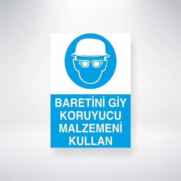 Baretini Giy Koruyucu Malzemeni Kullan Sticker 20X28 Cm - Image 1