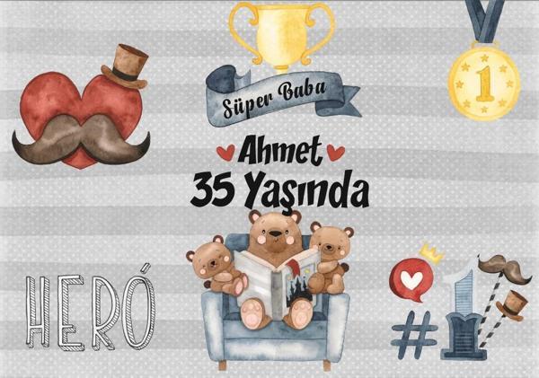 Baba Temalı Doğum Günü Afişi 70X100 cm - Image 1