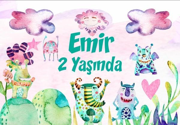 Canavarlar Doğum Günü Afişi 35X50 cm - Image 1