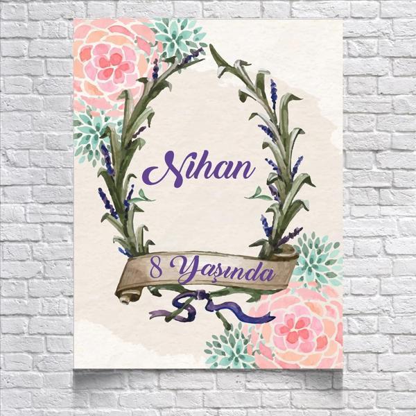 Çiçek Temalı Doğum Günü Afişi 50X70 cm - Image 1