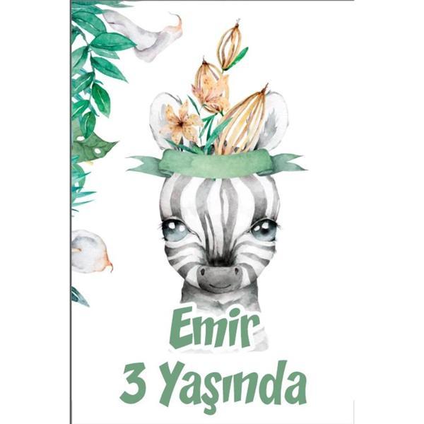 Zebra Temalı Doğum Günü Afişi -3 70X100 cm - Image 1