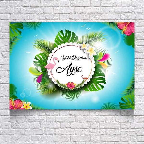 Tropical Temalı Doğum Günü Afişi 50X70 cm - Image 1