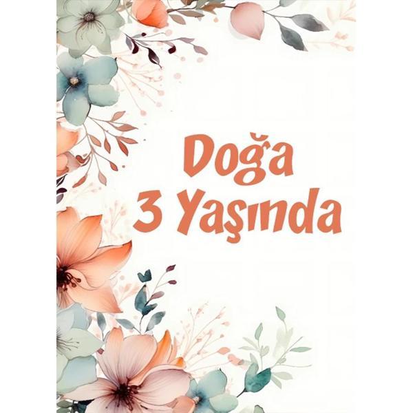 Çiçekler Temalı Doğum Günü Afişi 35X50 cm - Image 1